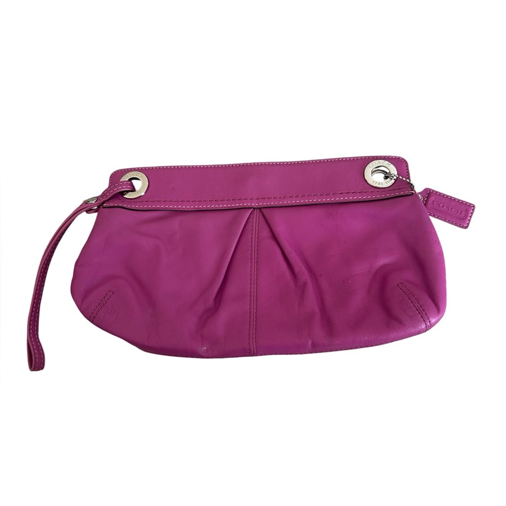 Coach Kyra Large Wristlet Clutch in Pink Berry